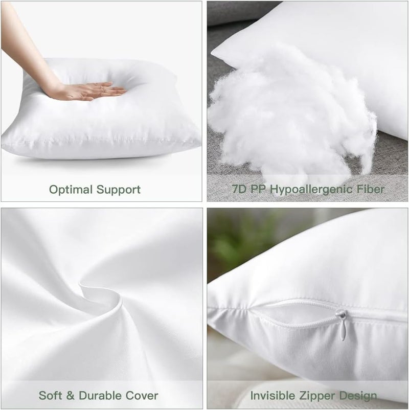 Otostar Throw Pillow Insert, 16 x 16 Square Cushion Inner Soft Fluffy Plump Stuffer Cushion Pad White Decorative Pillow Insert - Image 4